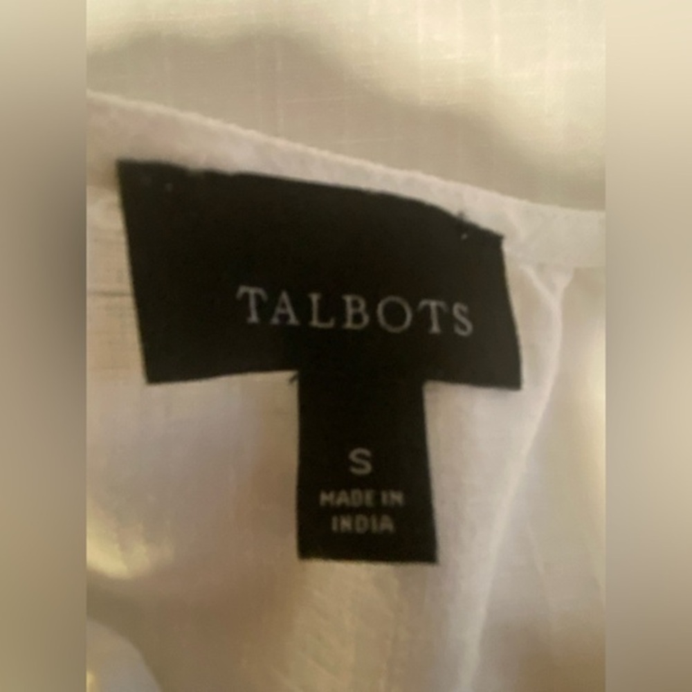 TALBOTS EMBROIDERED LEMON COTTON LINEN BLEND SIZE SMALL - Picture 5 of 8
